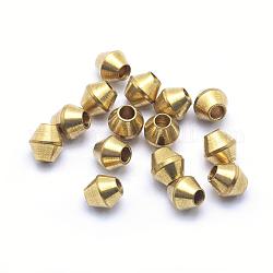 Perline di distanziatore in ottone,  piombo & cadmio & nichel libero, bicono, grezzo (non placcato), 4x4mm, Foro: 1.5 mm