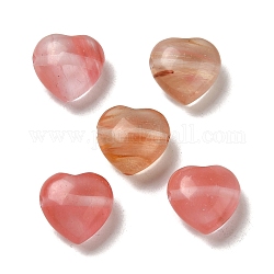 Вишневый кварц стеклянные бусы, сердце, 14.5~15x14.5~15x8.5 мм, отверстие : 1.5 мм