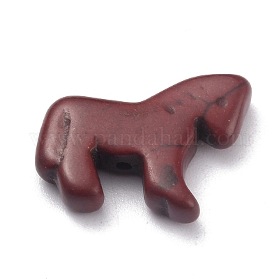 Синтетические бирюзовые бусины в виде лошади&nbsp;G-B015-01-1