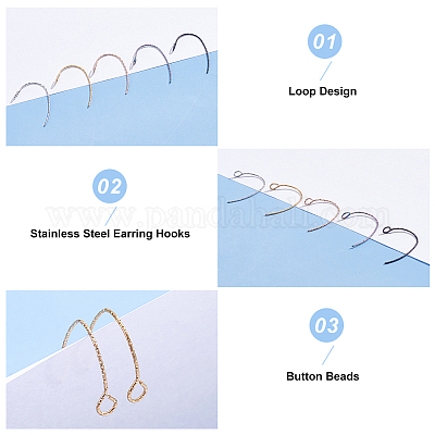 550Pcs Earring Hooks for Jewelry Making Stainless Steel Earring Hooks  Hypoallergenic Ear Wires Colorful Fish Hook Earrings with Earring Backs and  Jump