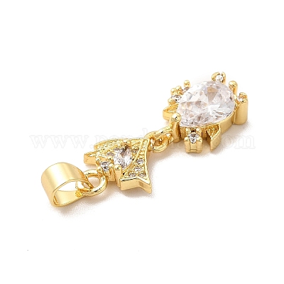 Стойки обшивки латунь микро проложить Циркон подвеску KK-B068-21G-03-1