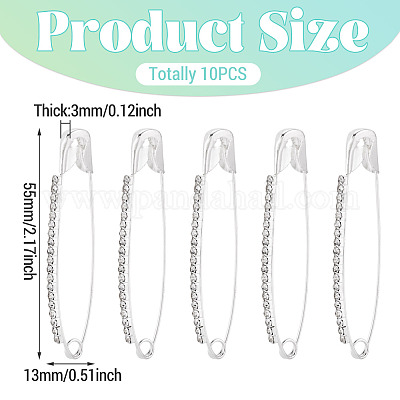 Железные булавки со стразами для одежды&nbsp;JEWB-TAC0010-42S-1