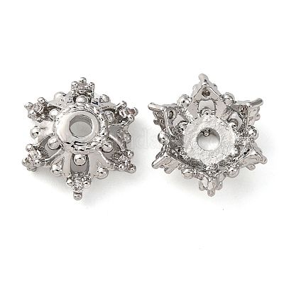 Колпачки для бусин из прозрачного кубического циркония из латуни KK-K378-47A-P-1