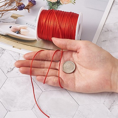 Red Twine String,100M Red Thread Twist Ties with Coil,Red Metallic