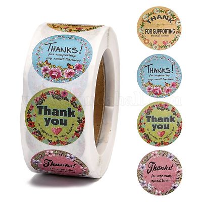 Autocollants en papier auto-adhésifs de thème de remerciement de 1 pouce en  gros pour création de bijoux 