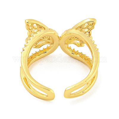 Кольцо-манжета из нержавеющей стали 304 с кубическим цирконием для женщин&nbsp;LS-RJEW-S406-05G-01-1