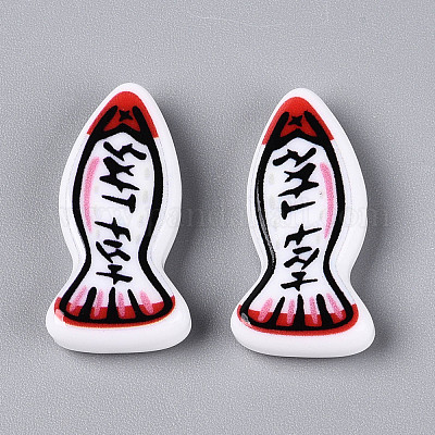 Печатные непрозрачные бусины из смолы&nbsp;RESI-N043-22D-1