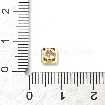 Квадратные латунные микропаве кабошоны из кубического циркония&nbsp;KK-P345-13G-E02-1