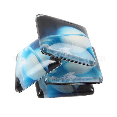 Квадратные кабошоны со ситцепечатением звезного неба X-GGLA-N001-10mm-D24-1