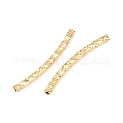 Латунные текстурированные изогнутые трубчатые бусины&nbsp;KK-H250-01B-G-1