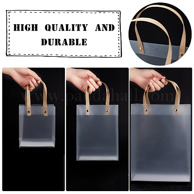 85 Pack Clear PVC Gift Bags with Handles, 9.84 x 9.84 x 3.15 Inch Reusable Transparent  Plastic Gift Wrap Tote Bag for Shopping Party Wedding Favor | Fruugo IL