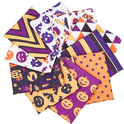 Tessuto in policotone stampato halloween&nbsp;DIY-WH0032-07A-1