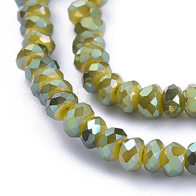 Chapelets de perles en verre électroplaqué&nbsp;GLAA-F079-FR09-1