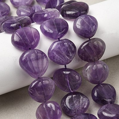Fili di perle intagliate di ametista naturale&nbsp;G-H339-A07-01B-1