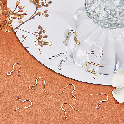 Wholesale Beebeecraft 100Pcs 2 Colors Fishhook Earring Hooks 24K Gold &  Sterling Silver Plated Brass Ear Wires with Earring Making Kit with  Transparent Storage Box for DIY Earrings 