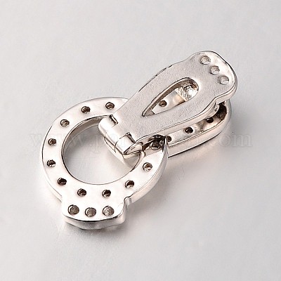 Латунные микро проложить кубического циркония раз за застежками ZIRC-M044-P-RS-1