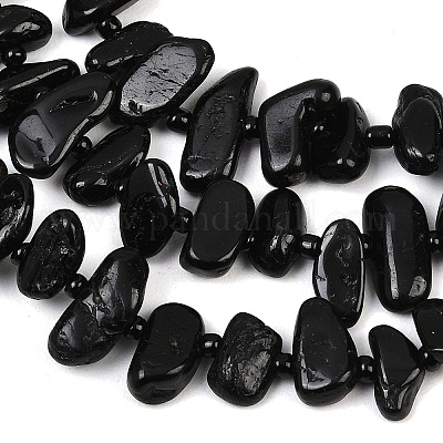 Натуральный черный турмалин бисер нитей&nbsp;G-K393-B06-1