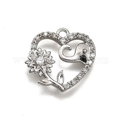 Латунные микропаве прозрачные подвески с фианитом&nbsp;LS-KK-G530-01C-P-1