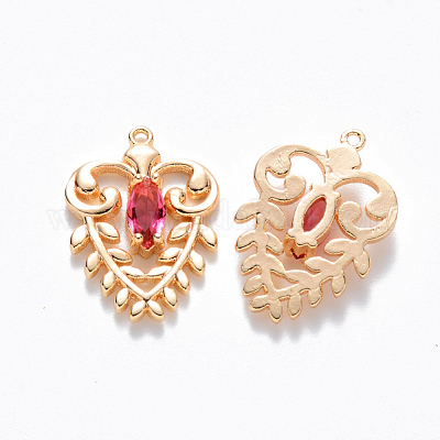 Латунь стекло кулоны&nbsp;KK-T049-057G-01-NF-1