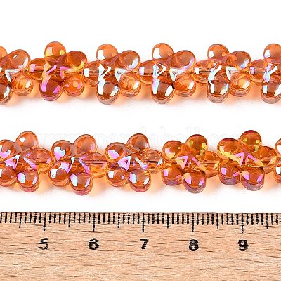 Chapelets de perles en verre électroplaqué&nbsp;EGLA-T028-02G-1