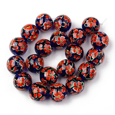 Бусы лэмпворк ручной работы LAMP-N021-012-1