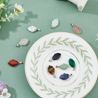 10шт 10 стиля смешанные подвески с драгоценными камнями G-HY0001-46-1