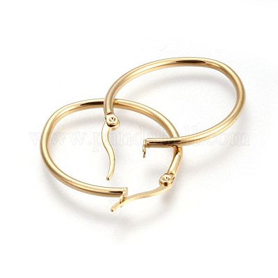 201 серьги-кольца из нержавеющей стали EJEW-A052-15E-G-1