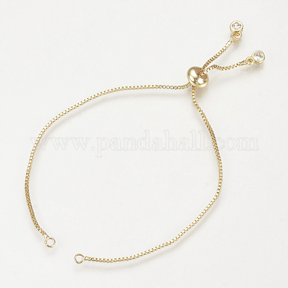 Brass Slider Bracelets Making MAK-R025-02G-1