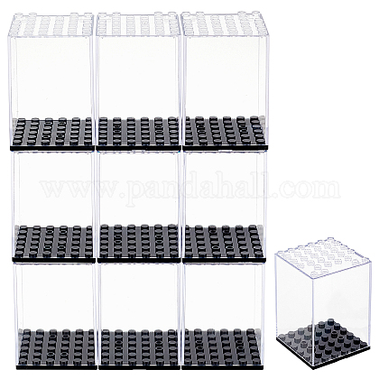 FINGERINSPIRE 10 Pcs Acrylic Stackable Model Display Case Minifigures Building Block Display Case 75x49x49mm Perspex Dustproof ShowCase Toys Model Display Box for LEGO Minifigures Figures ODIS-WH0011-66-1