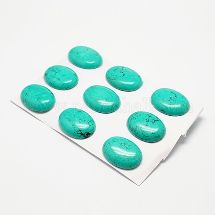 Natural Sinkiang Turquoise Oval Flatback Cabochons G-A135-A05-1