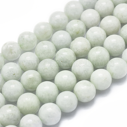 Natürliche myanmarische Jade / burmesische Jade-Perlenstränge G-D0001-09-10mm-1