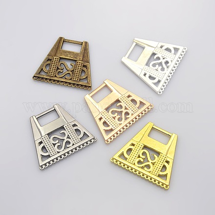 Filigree Trapezoid Plating Zinc Alloy Chandelier Components PALLOY-N0099-14-1