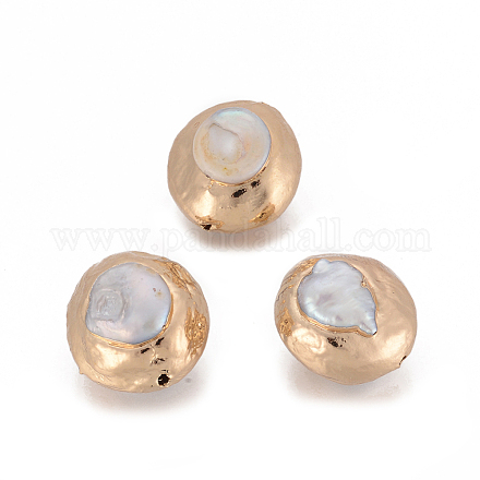 Perlas naturales abalorios de agua dulce cultivadas PEAR-L026-026G-1
