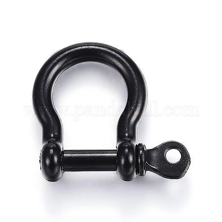 Spray Painted Alloy D-Ring Anchor Shackle Clasps PALLOY-P128-01B-1