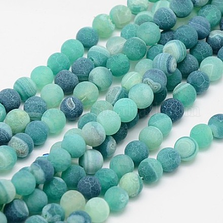 Natural Weathered Agate Beads Strands G-G589-8mm-04-1