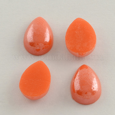 Pearlized Plated Opaque Glass Cabochons PORC-S778-13x18-04-1