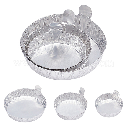 OLYCRAFT 90Pcs Aluminum Foil Weighing Dish Powder & Liquid Measuring Tray Scale Pan 3 Sizes Weighing Boats with Fluted Sides for Powder Dispenser Weighing Dishes AJEW-OC0002-56-1