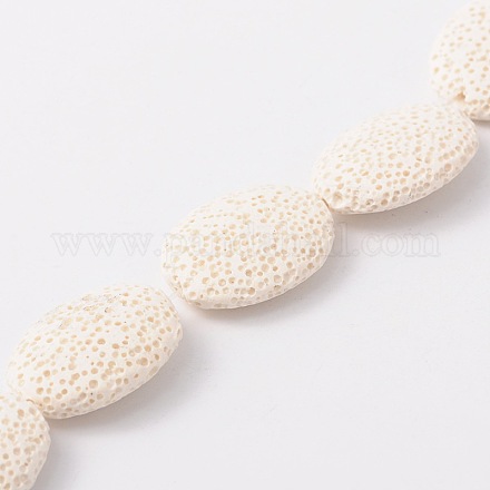 Brins de perles de pierre de lave synthétique ovales teints G-N0111-11-1