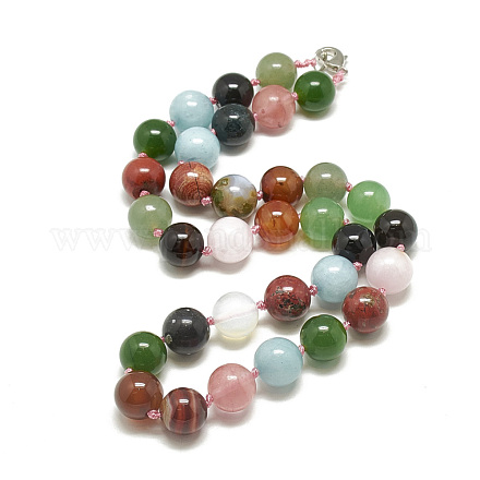 Natural/Synthetic Gemstone Beaded Necklaces NJEW-S404-21-1