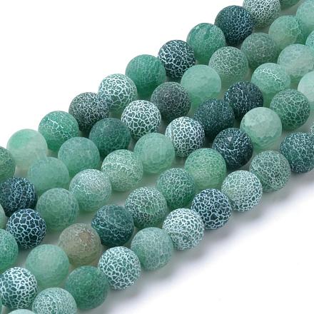 Chapelets de perle en agate craquelée naturelle et teinte G-T056-6mm-06-1