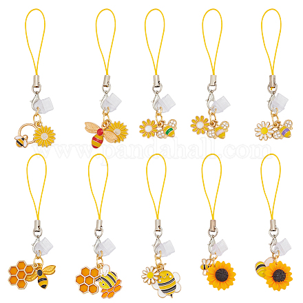 20 шт. 10 стильных эмалевых ремешка для мобильного телефона&nbsp;HJEW-OC00062-1