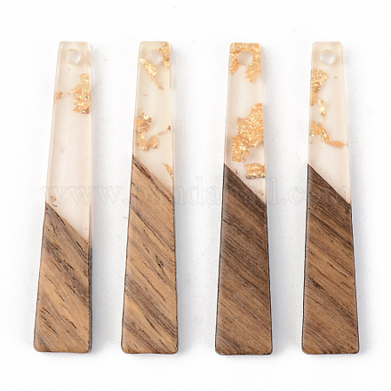 Colgantes de resina transparente y madera de nogal RESI-S389-043A-B05-1