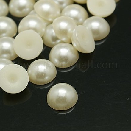 Half Round Domed Imitated Pearl Acrylic Cabochons OACR-H001-11-1
