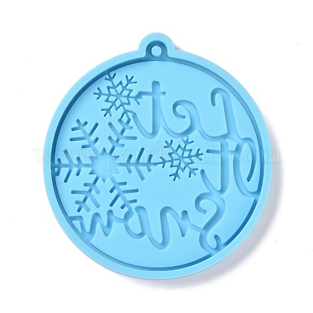 Bola de navidad con moldes de silicona colgante de copo de nieve DIY-K051-16-1