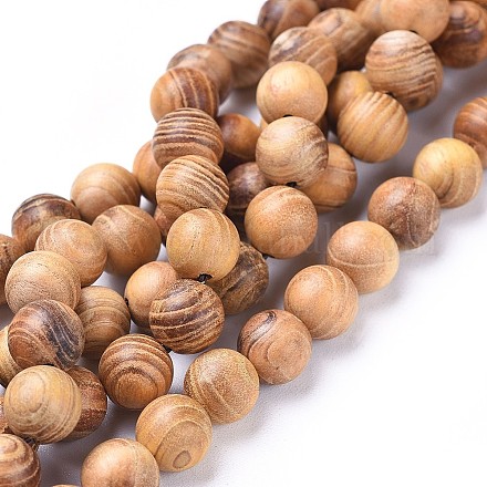 Chapelets de perles en bois naturel X-WOOD-F008-05-A-1