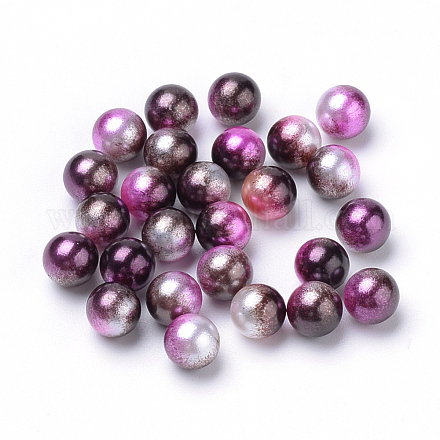 Cuentas de perlas de imitación acrílica arcoiris OACR-R065-6mm-A12-1