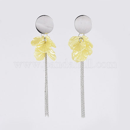 Arete colgante de perlas de imitación acrílicas EJEW-JE03611-02-1