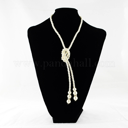 Trendy Lariat Halskette für Frauen NJEW-R147-01-1