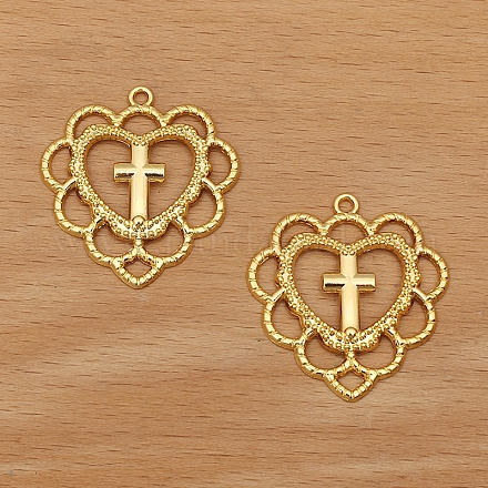 Anhänger aus hohlem Herz und Kreuz&nbsp;PW-WGAFC42-02-1
