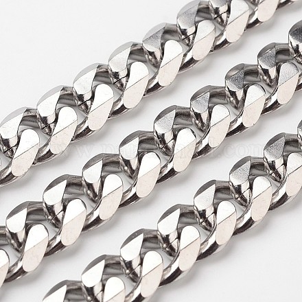 304 Stainless Steel Cuban Link Chains CHS-L015-13-1
